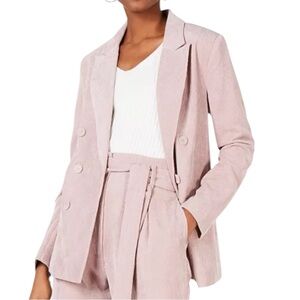 Leyden Women's Large Pink Corduroy Blazer Double Breasted